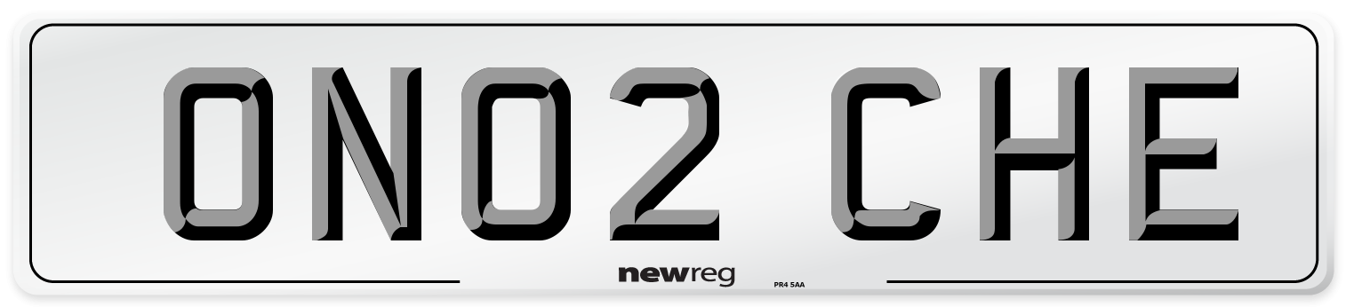 ON02 CHE Number Plate from New Reg